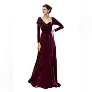 Plum Velvet Evening Gown